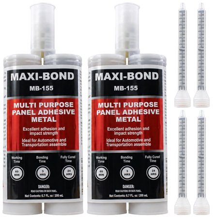 Maxi-Bond Multi-Purpose Panel Adhesive MB-155 – Two-Part Epoxy Adhesive, Non-Sagging, High Strength Bond for Metal, Aluminum & Fiberglass – 200 mL (6.75 fl oz)