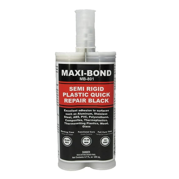 Maxi-Bond Semi Rigid Plastic Quick Repair Black - MB-801- 200ml