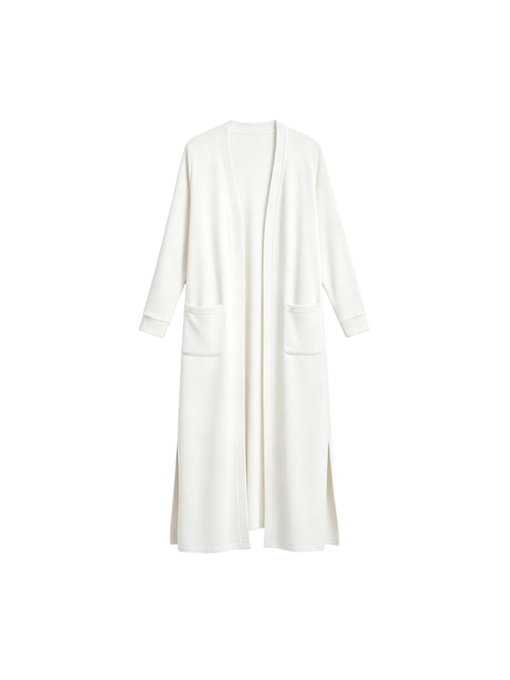 Maxi Cardigan for Women, Open Front Side Split V-Neck Long Sleeve, Fall Soft Loose Stretchy Casual Draped Duster S-3XL