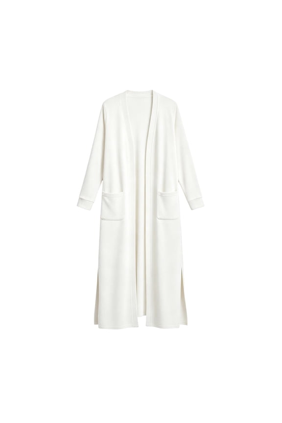 Maxi Cardigan for Women, Open Front Side Split V-Neck Long Sleeve, Fall Soft Loose Stretchy Casual Draped Duster S-3XL