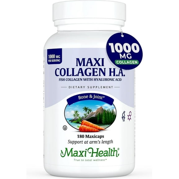 Maxi Health Marine Collagen with Hyaluronic Acid – Joint, Bone & Skin Support – 180 Capsules
