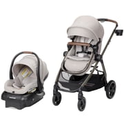 Maxi-Cosi Zelia² Luxe 5-in-1 Modular Travel System, Baby Stroller and Car Seat Combo, New Hope Tan