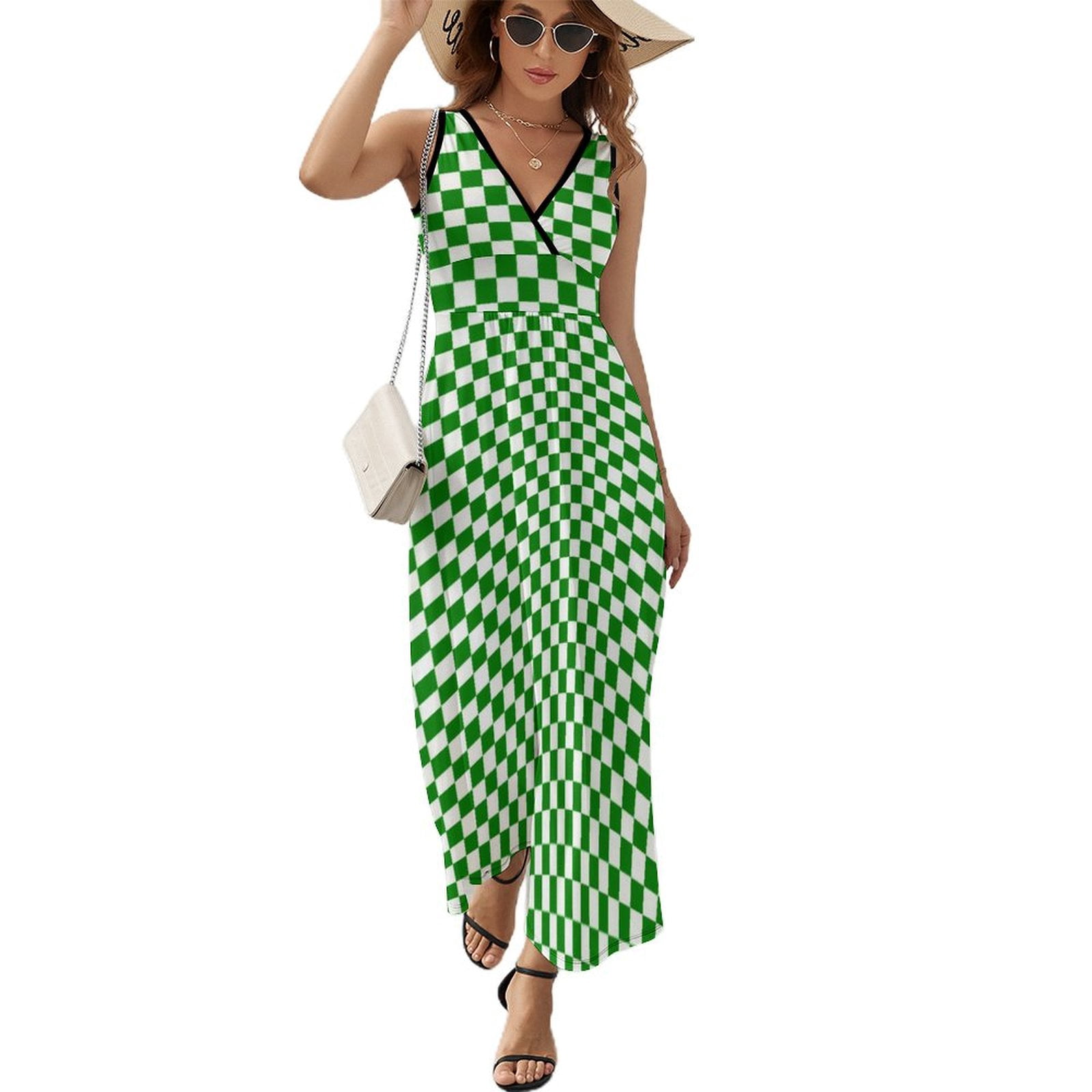 chinese dress ladies Montana Black Plaid Dress L / Black/ White Windowpane