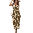 thumbnail image 1 of Maxi Dress Black White Cow Print Dress Trendy Pattern Spots Animal Street Wear Stretch Woman Kawaii Beach Long Dresses Vestido, 1 of 7