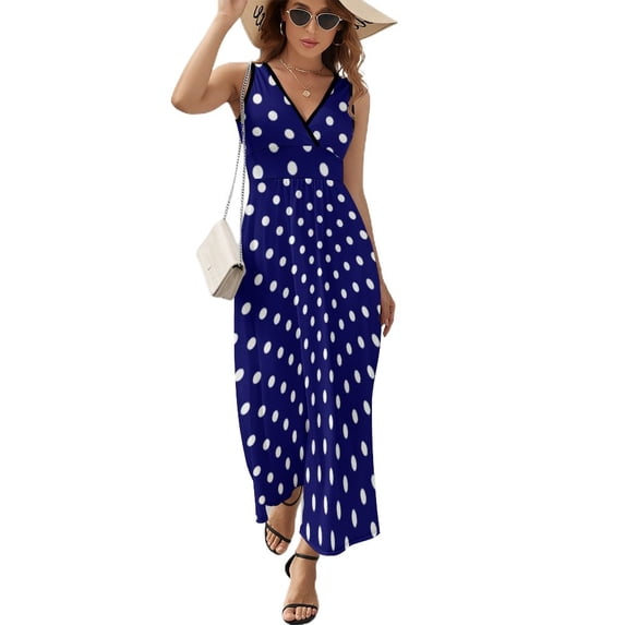 Maxi Dress Black with Red Polka Dot Dress Dotted 70S Vintage Sexy Street Fashion Beach Long Dresses Graphic Oversized Vestidos