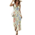 thumbnail image 1 of Maxi Dress Easter Dress Flower Eggs Art Print Kawaii Boho Beach Long Dresses V Neck Print High Waist Aesthetic Clothes Oversized, 1 of 7