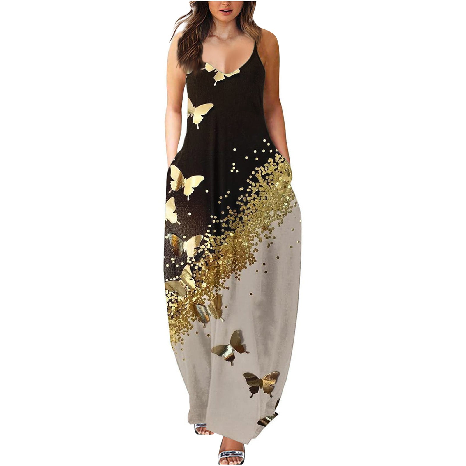 Maxi Dress For Women, Black Dress, Yellow Dress, Moomoo Dresses For Women, Witchy Dress, Light