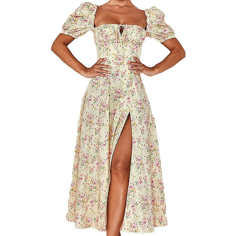 Fashion Street Print Backless Square Collar Wrapped Skirt Dresses Fashion Street Print Backless Square Collar Wrapped Skirt Dresses