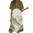 thumbnail image 1 of Maxi Dress For Women Women's Fashion Casual Short Sleeve V-Neck Button Print Maxi Loose Long Dress Spring Summer Dresses For Women 2023, 1 of 5