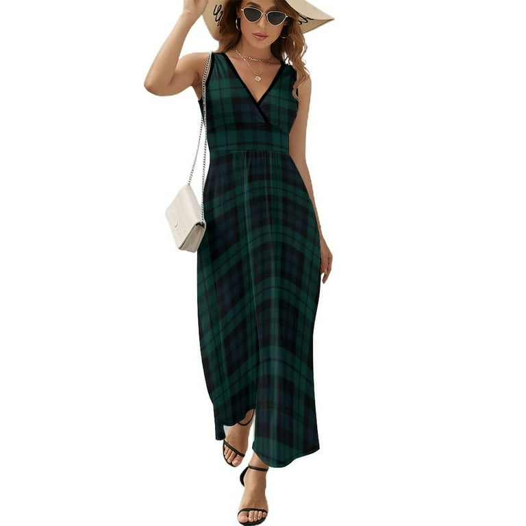Maxi Dress Green White Plaid Dress Summer Checkerboard Korean Fashion  Bohemia Long Dresses Women High Waist Custom Cute Maxi Dress - Walmart.com