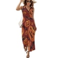 thumbnail image 1 of Maxi Dress Happy Haunts Print Dress Halloween Sexy V Neck Pattern Boho Beach Long Dresses Streetwear Big Size Vestido, 1 of 7