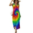 thumbnail image 1 of Maxi Dress Reteo Dress Psychedelic Swirls Night Club Street Wear Bohemia Long Dresses High Waist Oversize Clothing, 1 of 7