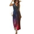 thumbnail image 1 of Maxi Dress Spiral Galaxy Print Dress Deep Outer Space Club V Neck Custom Bohemia Long Dresses Street Style Big Size Clothes, 1 of 7