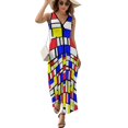 thumbnail image 1 of Maxi Dress Vintage Geometric De Stijl Dress Summer Mondrian Minimalist Aesthetic Bohemia Long Dresses Woman High Waist Kawaii Maxi Dress, 1 of 7