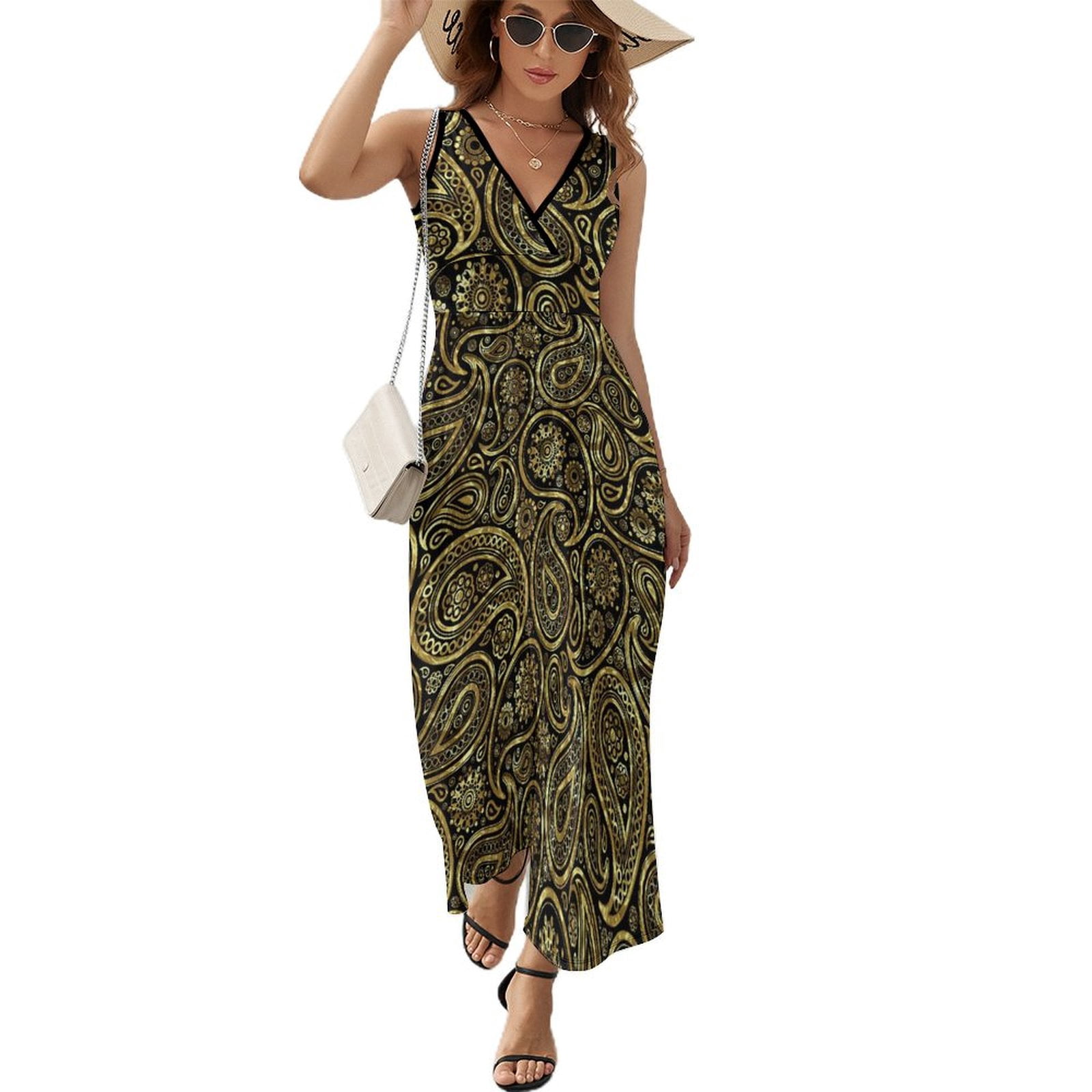 gold print dress Perfectly Placed Yellow Gold Floral Jacquard Strapless Midi Dress main image 1