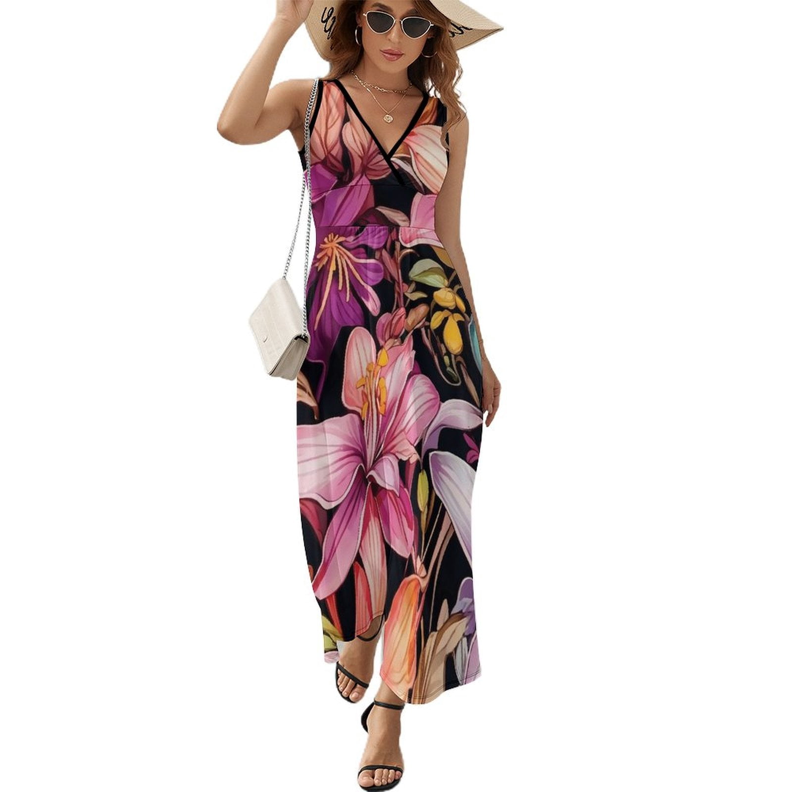 chinese dress ladies Kawaii Tie-Dye Fairy Ruffled Layered Dress L main image 1