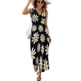 thumbnail image 1 of Maxi Dress White Retro Flower Dress Daisies Floral Party V Neck Design Boho Beach Long Dresses Street Fashion Oversized Vestido, 1 of 7