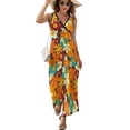 thumbnail image 1 of Maxi Dress White Retro Flower Dress Daisies Floral Party V Neck Design Boho Beach Long Dresses Street Fashion Oversized Vestido, 1 of 7