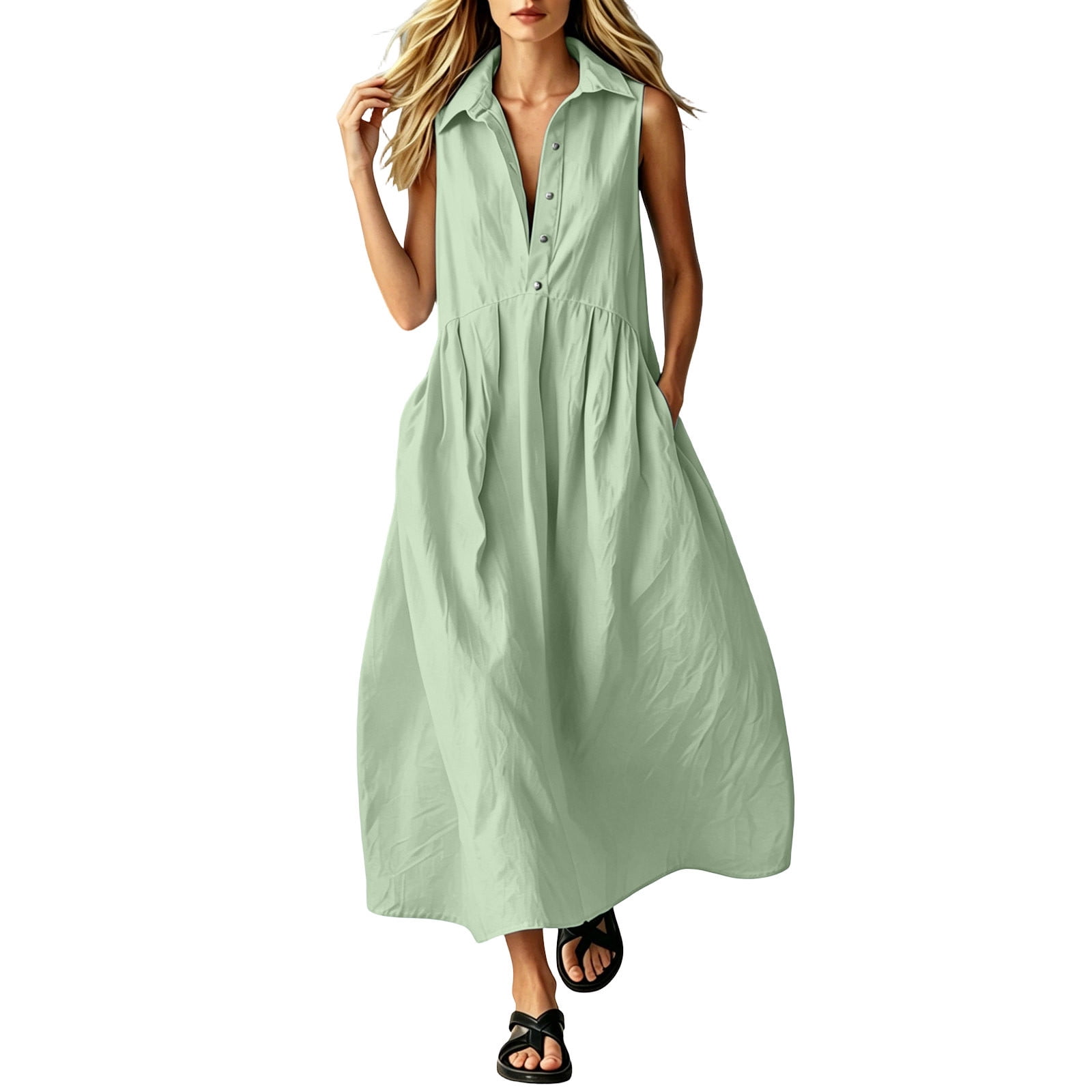 green dress daytime Green Casual Dresses for Women