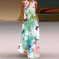 thumbnail image 1 of Maxi Dress Women Summer Beach 3D Flower Printed Sleeveless Elegant Long Dress V Neck Casual Plus Size Vestidos Dresses, 1 of 6