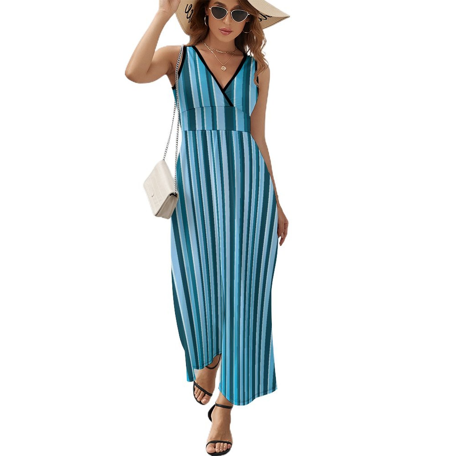 princess polly baby blue dress Blue Striped Dresses main image 0