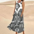 thumbnail image 1 of Maxi Dress for Women Casual Summer Long Dress Beach Cover-Ups Sun Dresses Women Sleeveless T Shirt Tank Dresses with Pockets Gray L, 1 of 5