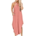 thumbnail image 1 of Maxi Dress for Women Summer Casual Sleeveless Long Dress Loose Flowy Irregular Pockets Beach Sundresses, 1 of 7