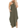 thumbnail image 1 of Maxi Dress for Women Summer Casual Sleeveless Long Dress Loose Flowy Sexy Irregular Pockets Beach Sundresses, 1 of 7