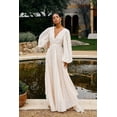 thumbnail image 1 of Maxi Dress with Textured Pattern & Dramatic Sleeves, 1 of 1