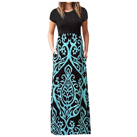 Maxi Dresses For Women 2024 Casual Plus Size Dresses Summer Casual Beach Long Maxi Dress With Pockets Flowy Dresses