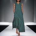thumbnail image 1 of Maxi Dresses For Women 2026 Women Maxi Dress Women's Summer Fashion Printing Sleeveless V-Neck Dress Green XXL, 1 of 5
