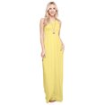 thumbnail image 1 of Maxi Dresses For Women Solid Lightweight Long Racerback Sleeveless W/ Pocket -Banana (X-Large), 1 of 6