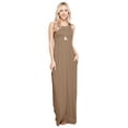 thumbnail image 1 of Maxi Dresses For Women Solid Lightweight Long Racerback Sleeveless W/ Pocket -Mocha (Large), 1 of 6
