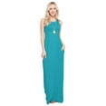 thumbnail image 1 of maxi dresses for women solid lightweight long racerback sleeveless w/pocket -turquoise (large), 1 of 6