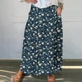 thumbnail image 1 of Maxi Dresses Viikei High-waisted Midi Skirt for Women,Women's Printed Elastic Waistband Pleated Pocket Skirt With Mid Calf Skirt Black XXL, 1 of 5