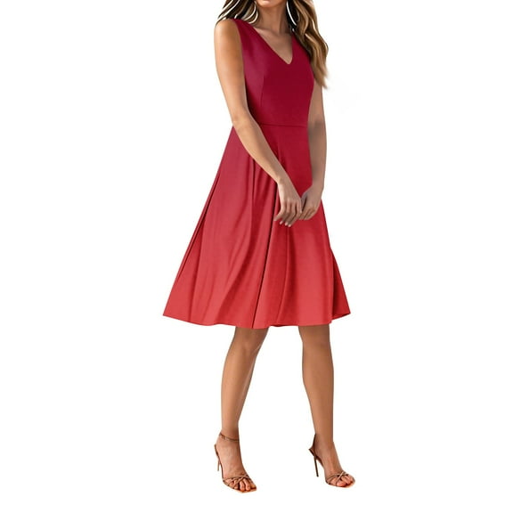 Maxi Dresses For Women 2025, Elegant Chiffon Spaghetti Strap V Neck Waist Dress Boho Floral Summer Party Wedding Guest Easter Church 2025 Casual Formal Cocktail Maxi Dress (M, Red) ZMTing