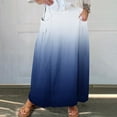 thumbnail image 1 of Maxi Dresses for Women 2025 Viikei Summer Skirts for Women Clearance,Women's Printed Elastic Waistband Pleated Pocket Skirt With Mid Calf Skirt Blue S, 1 of 5