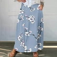 thumbnail image 1 of Maxi Dresses for Women 2025 Viikei Women's Skirt with Embellished Waist,Women's Printed Elastic Waistband Pleated Pocket Skirt With Mid Calf Skirt Gray M, 1 of 1