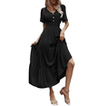 thumbnail image 1 of Maxi Dresses for Women 2026, Beach Dresses for Women, Sundresses for Women, Summer Dresses, Casual V Neck Short Sleeve Flowy Tiered A Line Boho Long Dress, 1 of 6