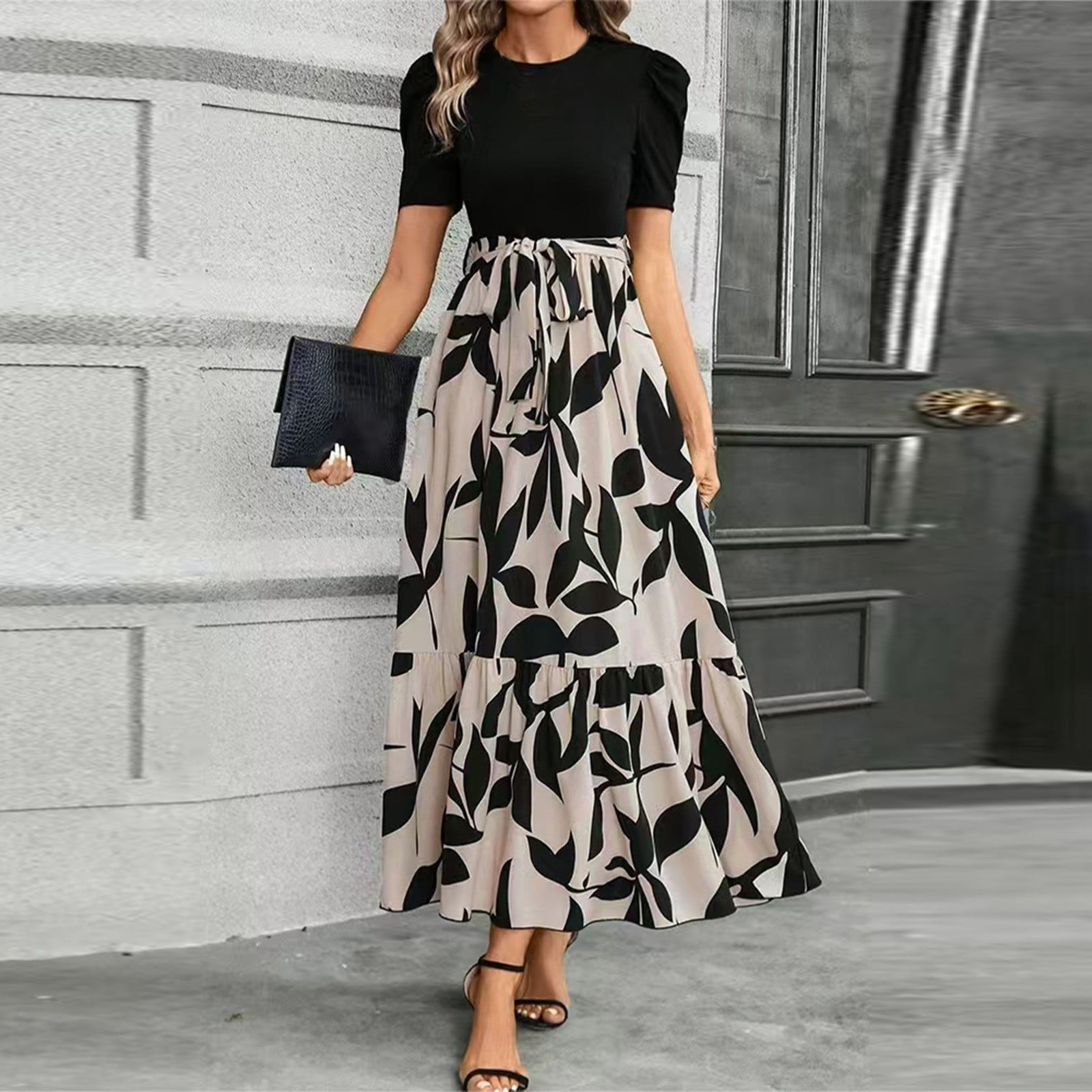 Womens Short Sleeve Maxi Dresses Empire Waist Long Dress Beige M - Walmart.com Womens Short Sleeve Maxi Dresses Empire Waist Long Dress Beige M - Walmart.com