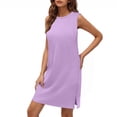 thumbnail image 1 of Maxi Dresses for Women 2025, Fashion Women's Solid Sexy Round Neck Sleeveless Dresses Casual Comfortable All Occasion(Purple,L), 1 of 9