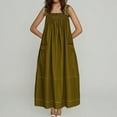 thumbnail image 1 of Maxi Dresses for Women Loose Pleated Overall Dress with Pocket Adjustable Straps for Casual Comfort Beach Cover Up Sundress, 1 of 7