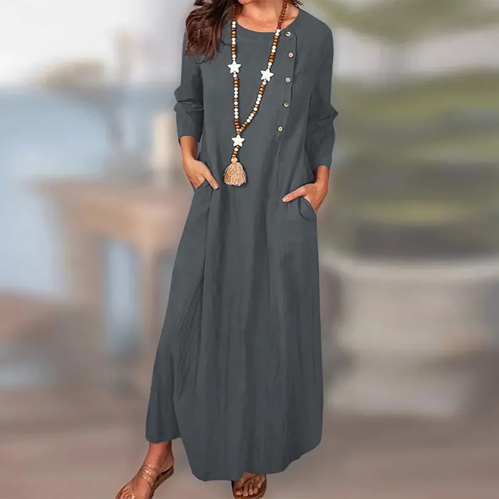 Gray maxi dress outlet casual