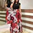 thumbnail image 1 of Maxi Dresses for Womens 2024 Vintage Elegant Tunic Waisted Long Dress Summer Casual Floral Short Sleeve Midi Dress, 1 of 4