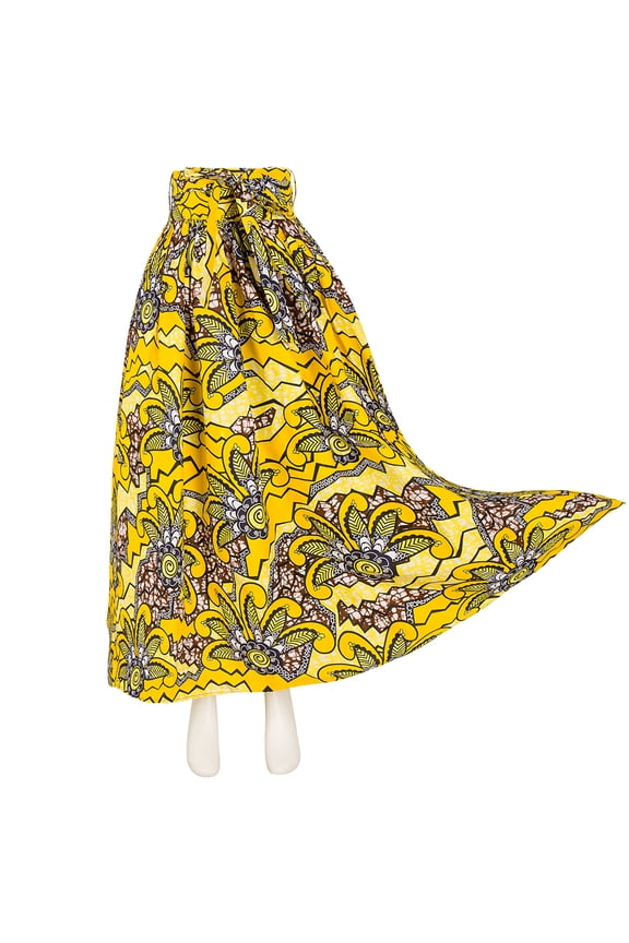 Maxi Floor Length Batik Print High Waist Skirt