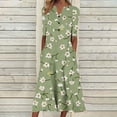 thumbnail image 1 of Mifsaly Maxi Floral Dresses for Women with SleeveV Neck Short Sleeve T Shirt Dress with Pockets,Vestidos Pegados Para Mujer Cotton Sundresses,Green Xl, 1 of 5