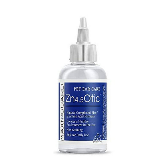 Maxi-Guard Pet Ear Care Zn4.5 Otic for Dogs, Cats, Exotics and Companion Animals (2oz), Blue/White