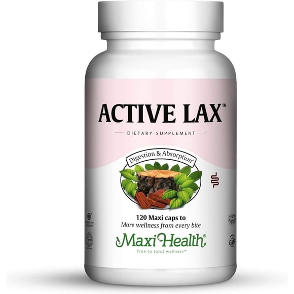 Maxi Health Active Lax Herbal Laxative Capsules – 120 Count – Kosher – Constipation Relief