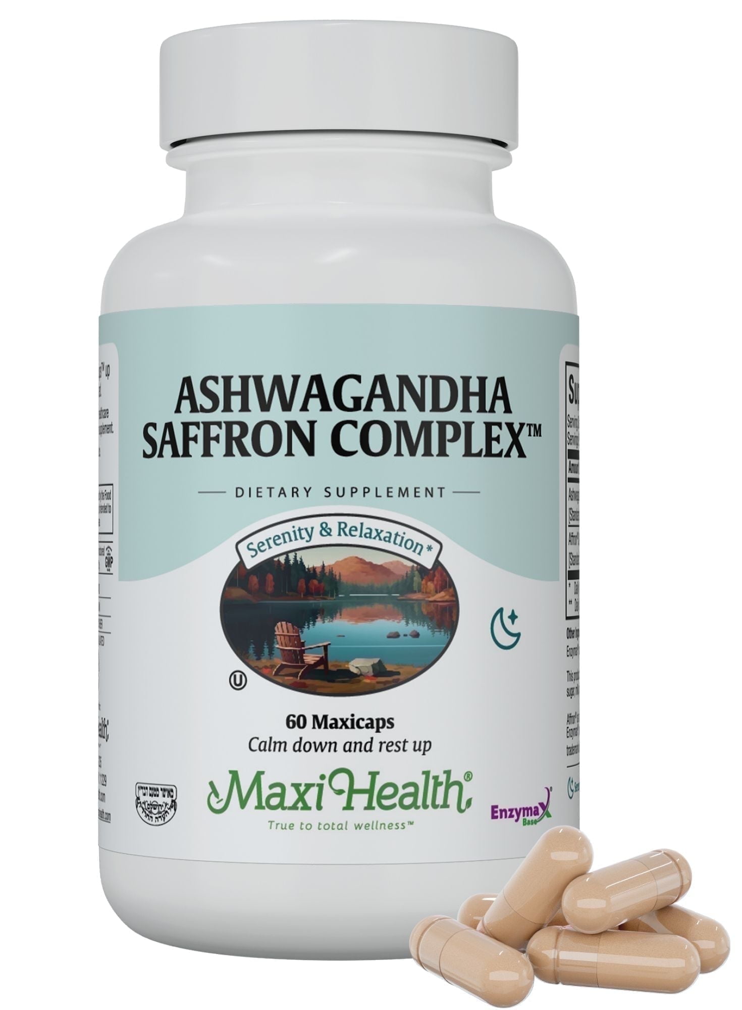 Maxi Health Ashwagandha Saffron Complex – Mood & Stress Support for Men & Women – 60 Capsules