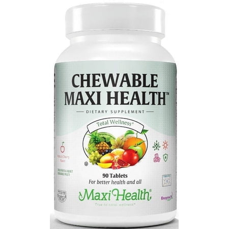 Maxi Health – Chewable Multivitamin – Cherry Flavor – Immune & Digestive Support – All Ages – 90 Ct
